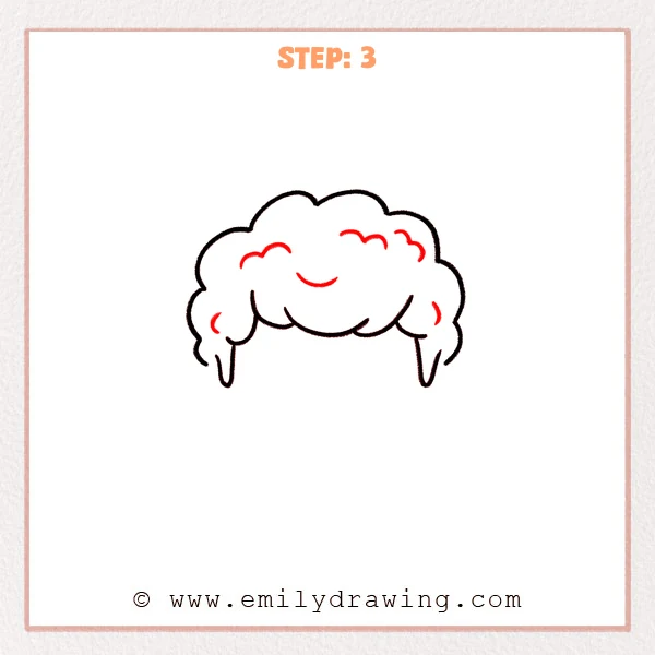 how to draw a boys hair - The boy’s hair now includes a few small curved texture lines inside the fluffy top, with a simple curved detail in the center.